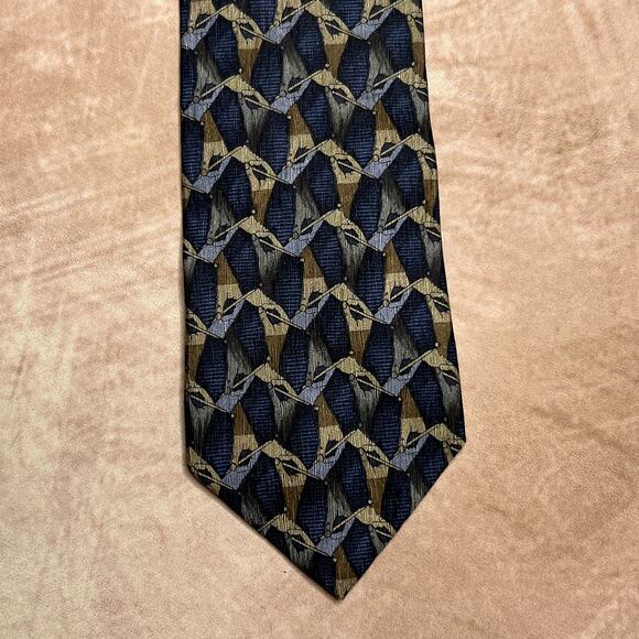 Vintage 90s Christopher Reeve Collection Ted Danson Drawing Hand Tie Graphic Art - Picture 2 of 7